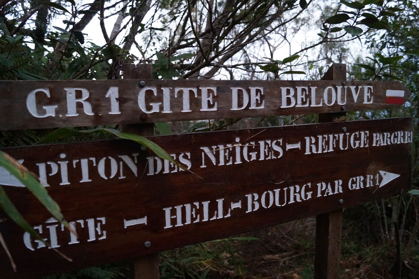 Panneau du GR R1 au gîte de Bélouve